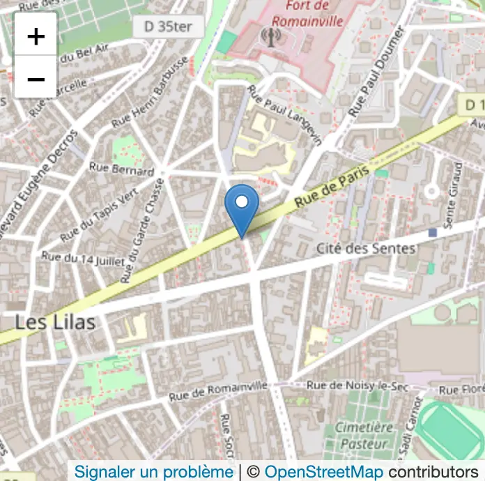 Plan d'accès au cabinet de psychologie aux Lilas